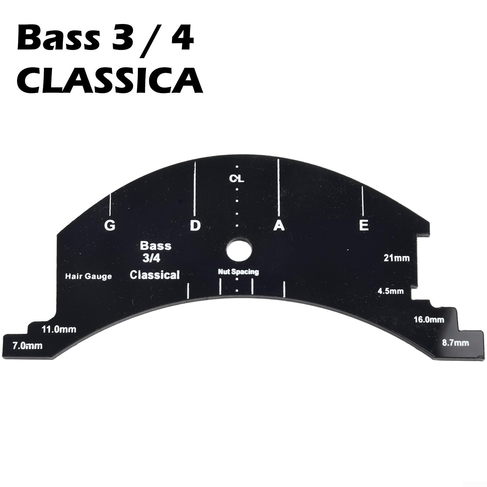 Violin For Bridge Template For Violin Cello Double Bass Multifunctional Luthier Tool For String Height Chord Distance Measurement And Repair Full Size Plastic Gauge Black(Violin 1/2)