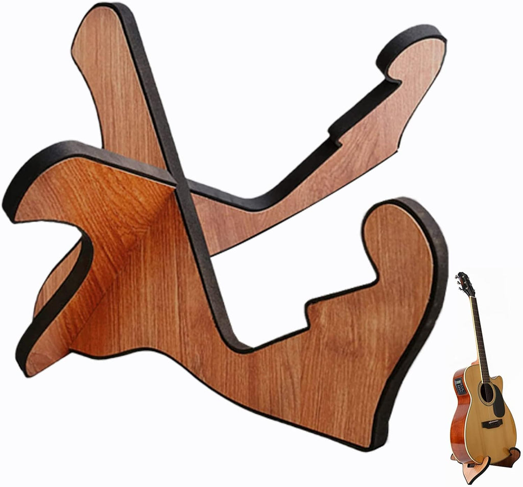 YYJ HOME Electric guitar stand, ukulele stand, acoustic guitar stand, with foam edges premium wooden guitar stand, apply to bass guitar stand for cello/mandolin/banjo/walnut