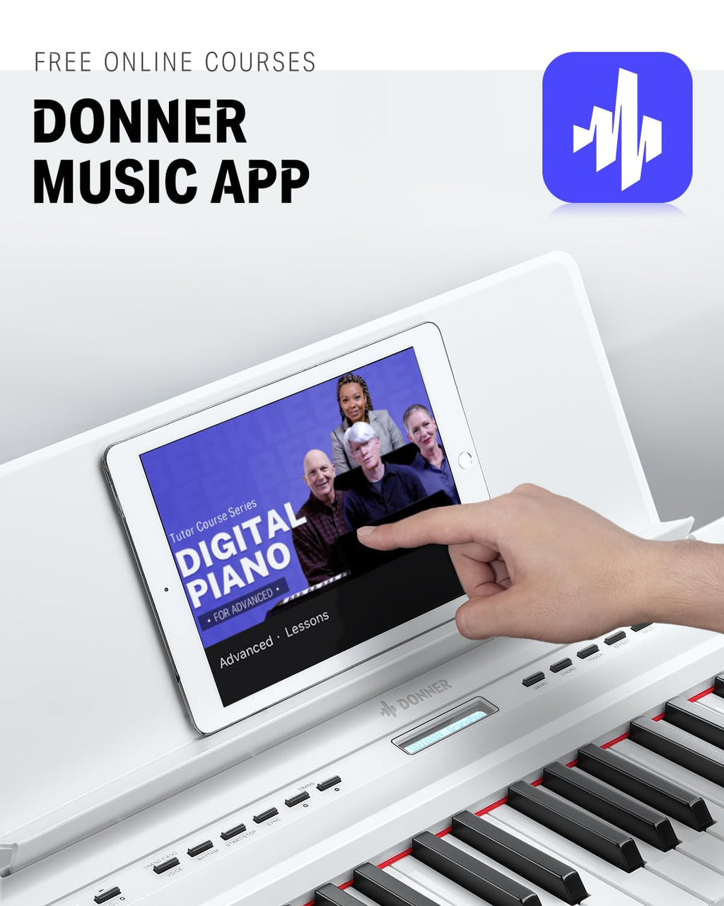 Donner 88 Key Weighted Keyboard, Premium Upright Piano for Beginner to Professional, Full Size Electric Keyboard with Headphone Adapter DDP-400