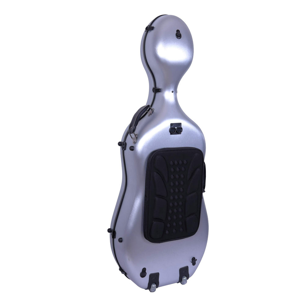 Crossrock Poly Carbon Composite Cello Case, for 3/4 Size Cello with backpack and wheels in Blue(CRF1000CETBLHT)