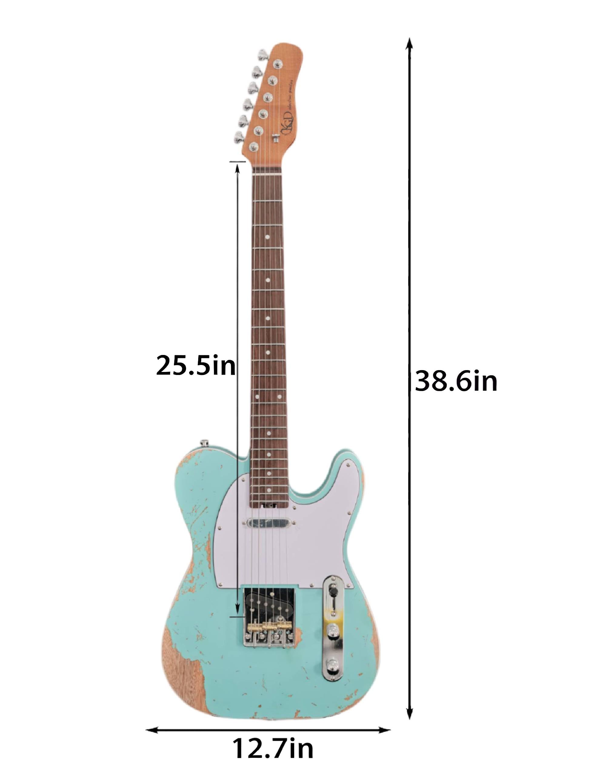 KGD Relic electric guitar mahogany body carbonized maple neck rosewood fretboard 6-string solidbody electric guitar S-S pickupsbrass barrel saddle bridge (Grass Green)