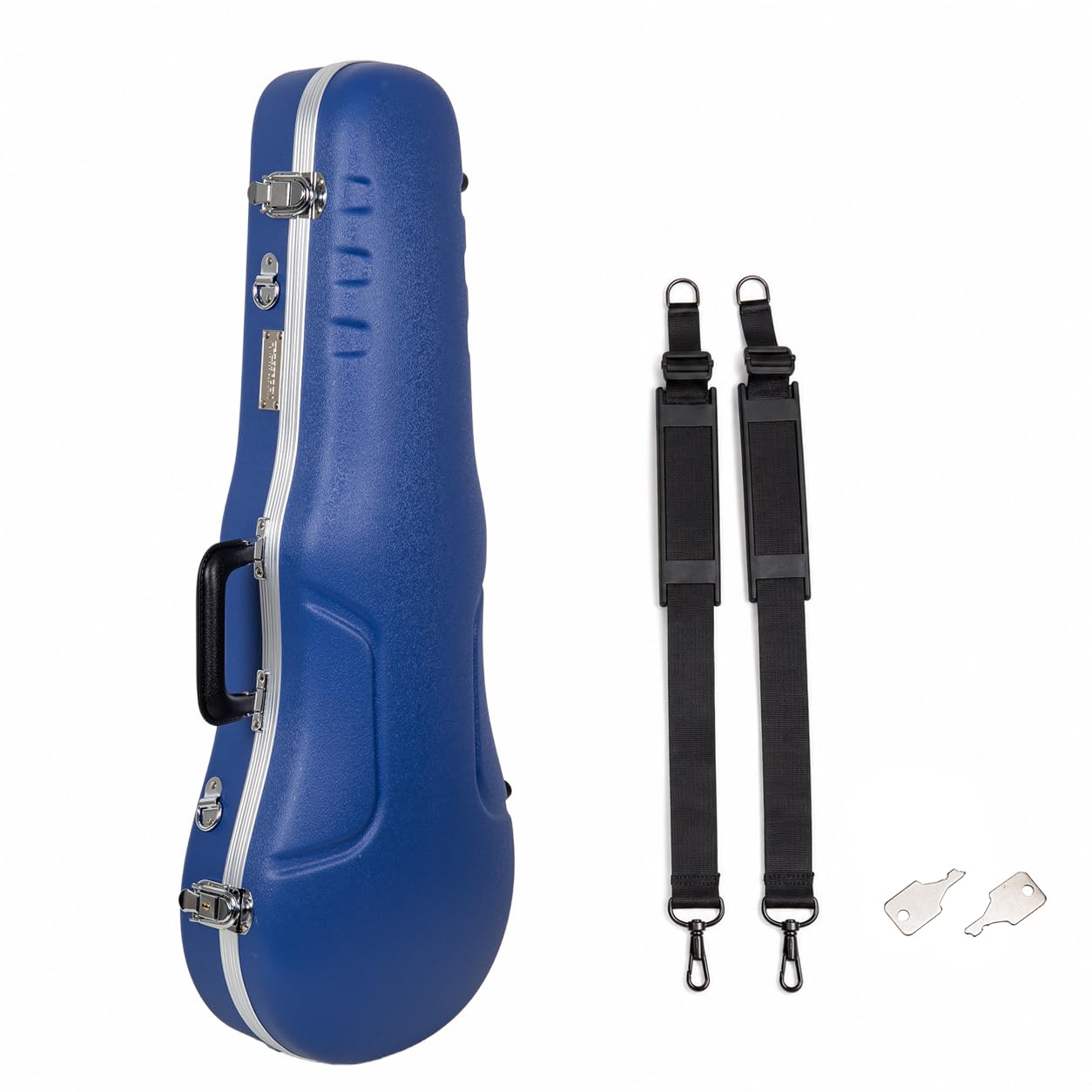 Crossrock Shaped Violin Case for 4/4 Full-Size Violin | Interior Accessory Compartment, 2 Bow Holders, Security Lock, Detachable Shoulder Straps - Black (CRA880VFBK)