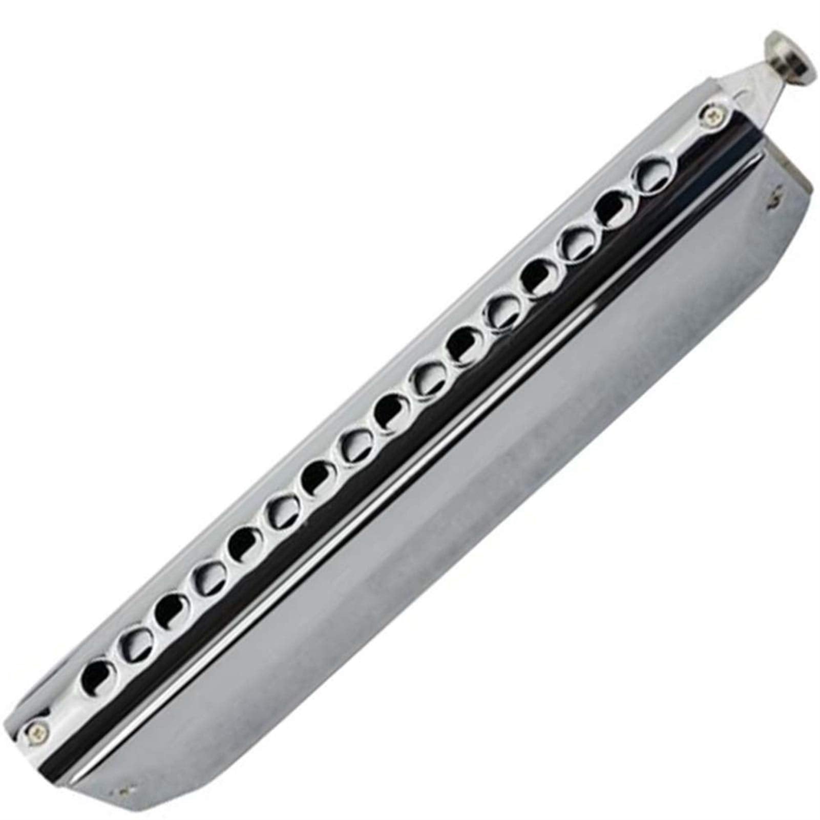 Chromatic Harmonica 16 Holes 64 Tone Mouth Organ Instrumentos Key C Professional Musical Instruments Harp(Silver ABS Comb K Db)