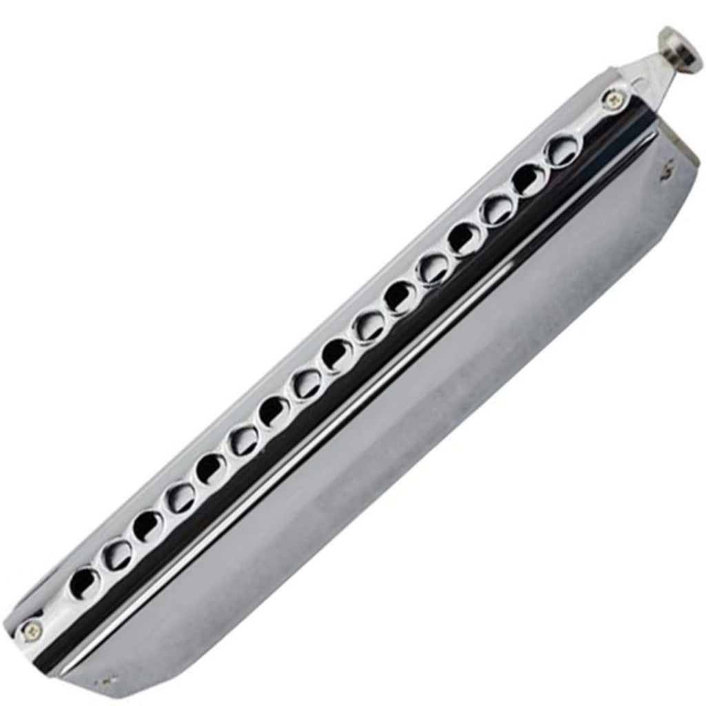 Chromatic Harmonica 16 Holes 64 Tone Mouth Organ Instrumentos Key C Professional Musical Instruments Harp(Silver ABS Comb K Db)