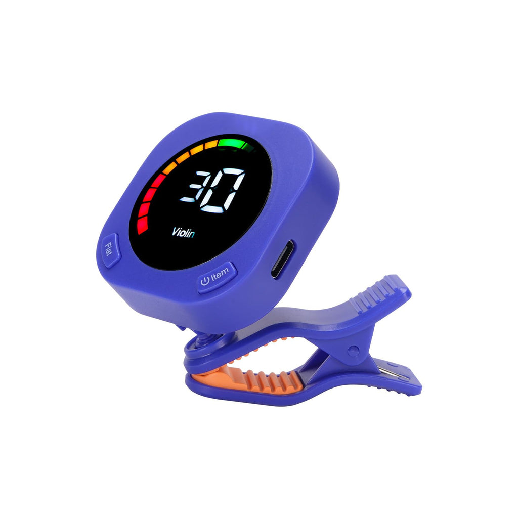 CHICIRIS Guitar Tuner Clip On, Chromatic Tuner with 360 Degree Rotatable Clip and Vibrant Color Screen, Rechargeable Battery, for Acoustic Electric Guitar Bass Violin Ukulele Viola Cello (White)