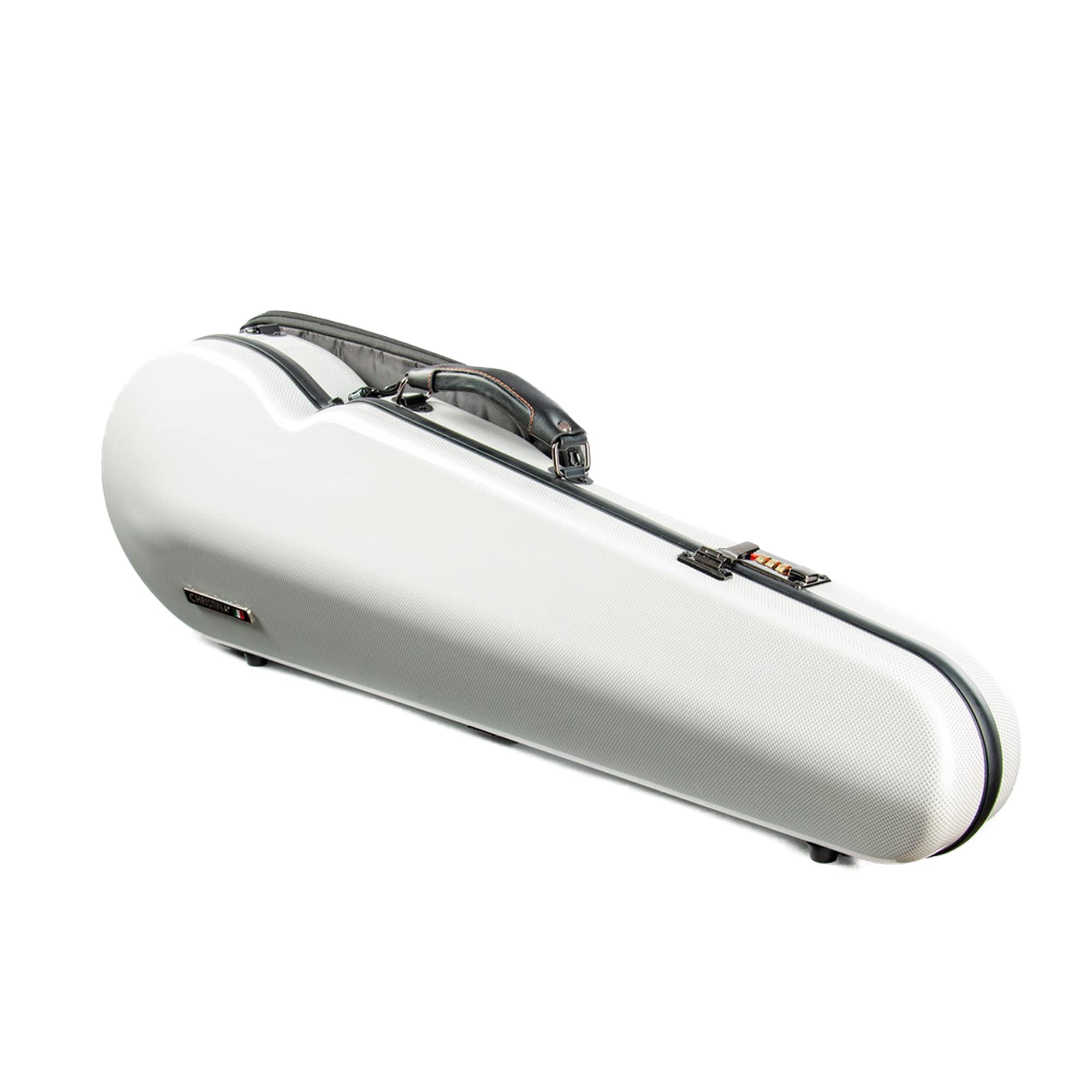 Christina violin case 4/4 Full Size Violin case High-Strength Carbon Fiber Triangle Violin Music Bag With Combination Lock and Extra Bag White Violin Hard Case (VB-Trianglee-WhiteDot spot)