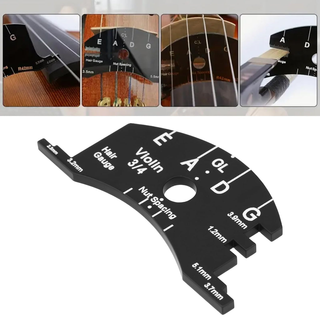 2 Pack Violin Bridge Template 4/4 Setup Gauge String Height and Spacing Ruler for Violin Making and Repair