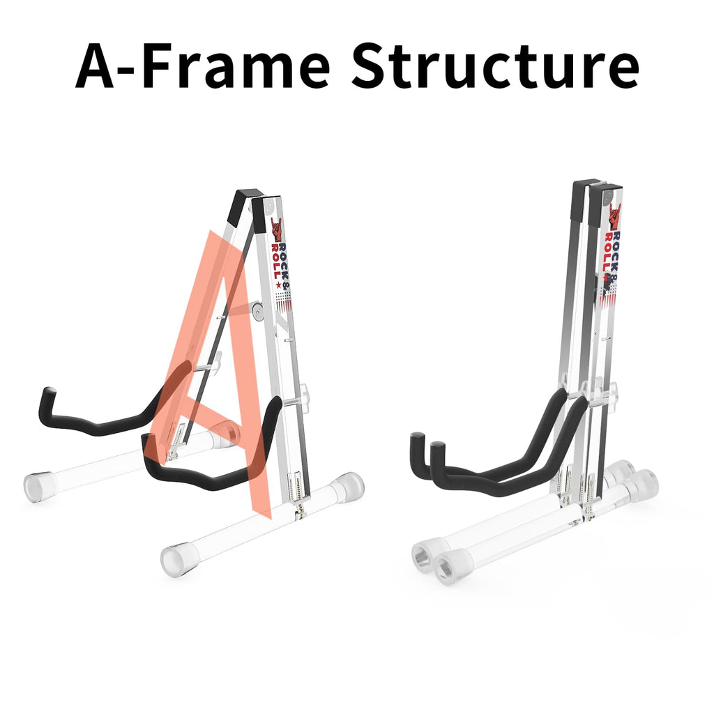 DIDA Guitar Stand, Acrylic Transparent Guitar Stand for Acoustic Guitar, Electric Guitar, Cello, Guitar Holder, Single Guitar Stand, Guitar Accessories (Merry Christmas, Electric Guitar/Cello/Bass)