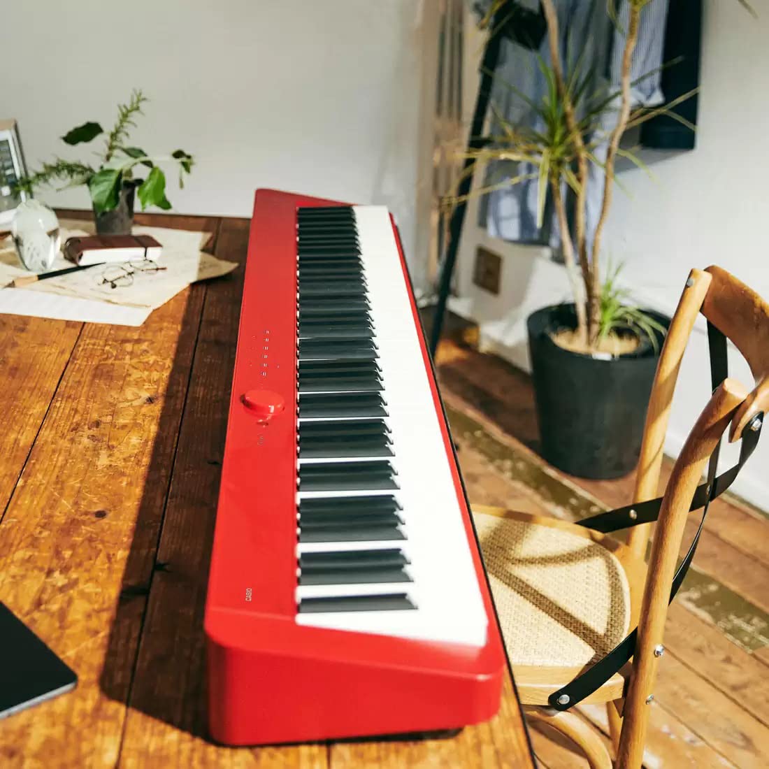 Casio PX-S1100 Privia Digital Piano - Black Bundle with CS-68 Furniture Stand, SP-34 Three Pedal System, Furniture Bench, Instructional Book, Instructional Video, and Austin Bazaar Polishing Cloth