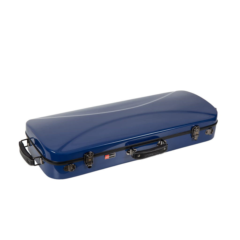Crossrock Fiberglass Double Violin Case fits Two 4/4 Full-Size Violins- Includes TSA lock, Protective Blanket, Hygrometer, Removable Shoulder Straps- Milky White (CRF2020DVMW)