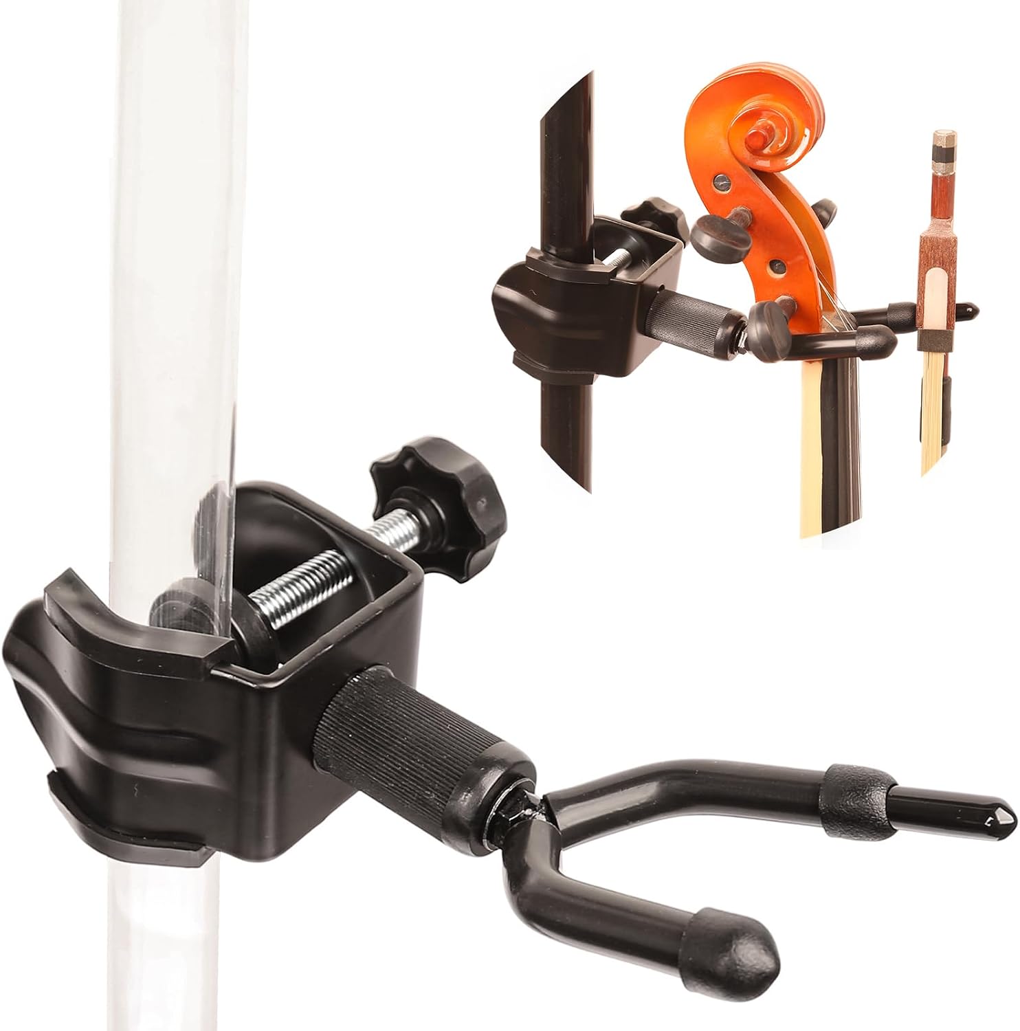 Violin Hanger, Violin & Viola Stand for Microphone or Sheet Music Stand, Violin Holder for Desktop, Viola Hook for Stage Shows or Practices at Home