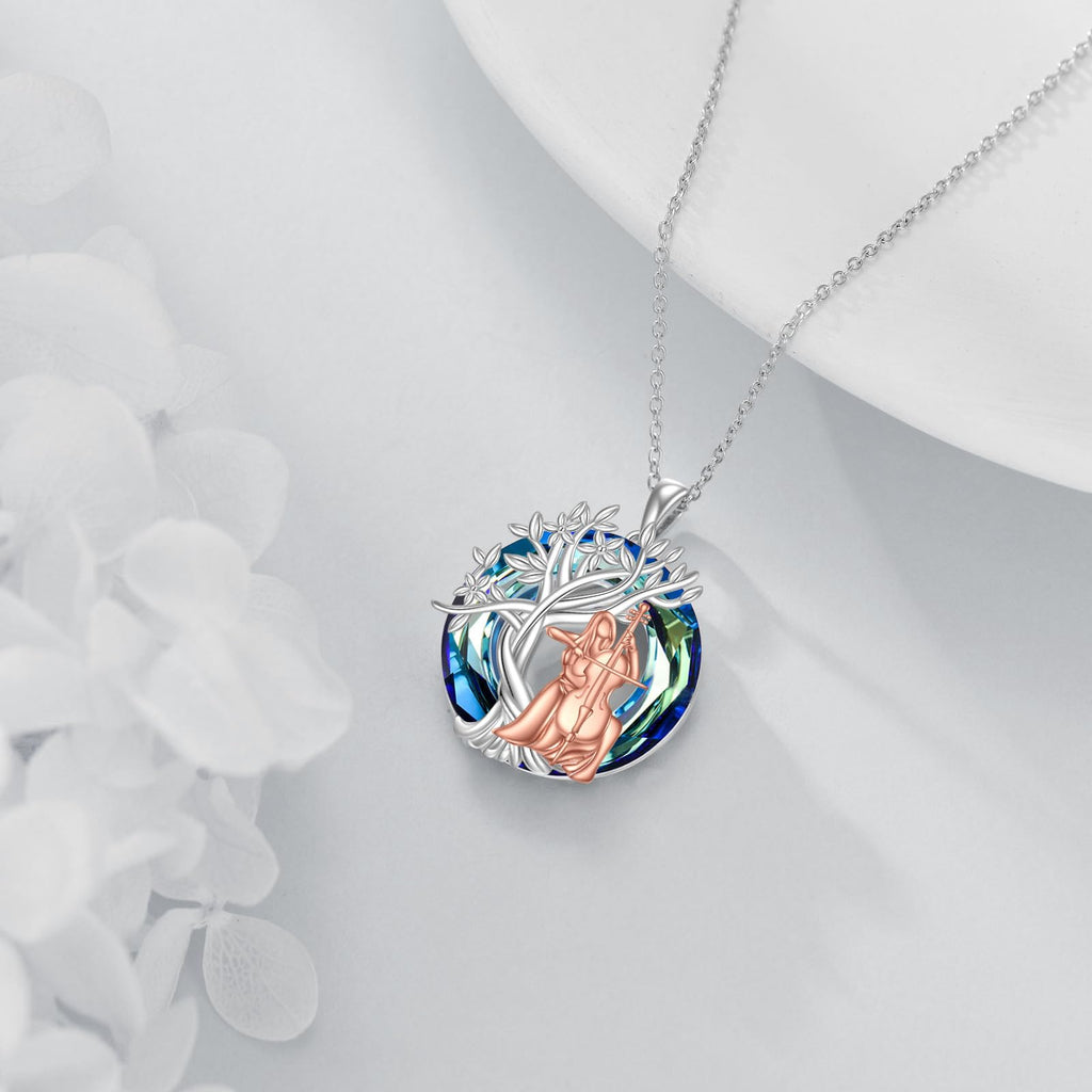 YFN Tree of Life Necklace Sterling Silver Crystal Jewelry Graduation Birthday Gifts for Women