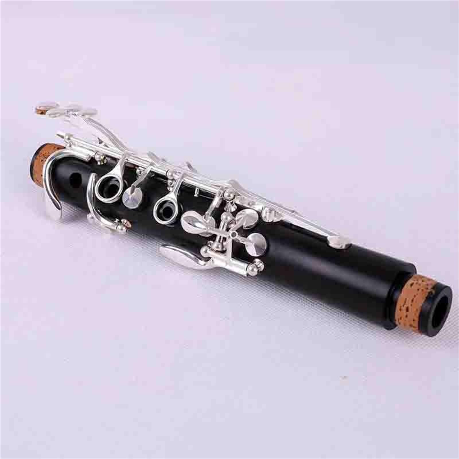 Professional Ebony Clarinet Bb17 Key Silver Copper Woodwind Instrument Clarinet Instrument(2)