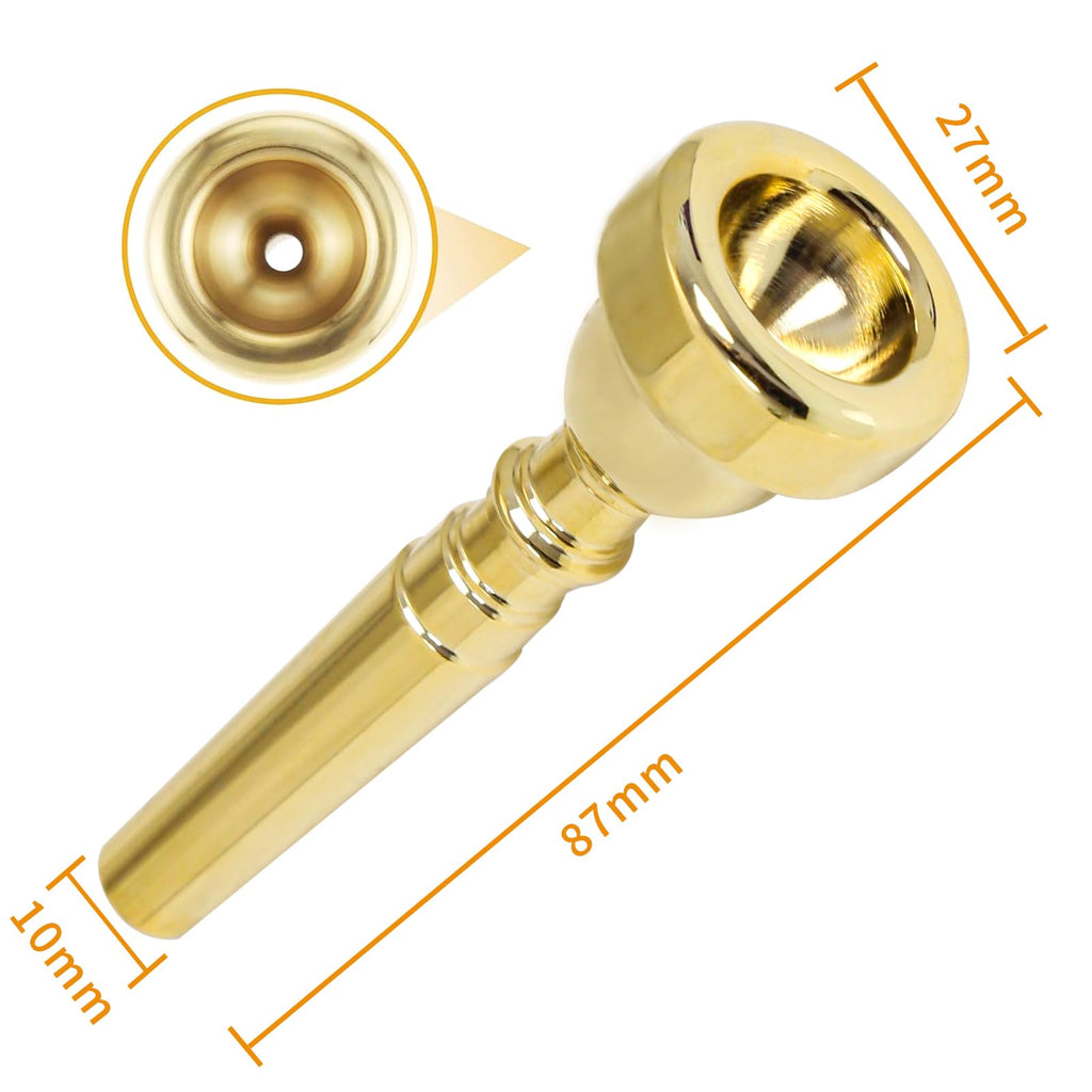 Gold Plated Metal Trumpet Mouthpiece, 5C Gold - For Beginners and Professionals - Musical Instrument Accessories.…