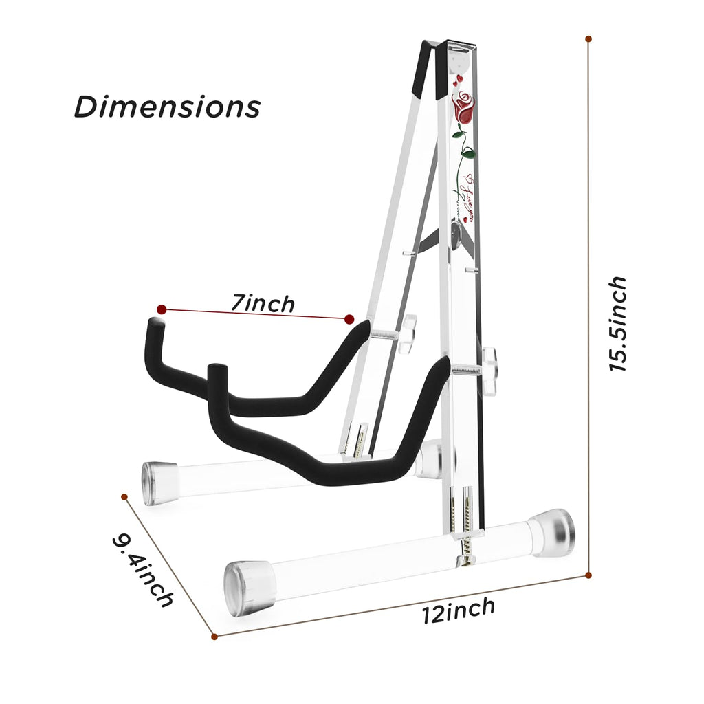 DIDA Guitar Stand, Acrylic Transparent Guitar Stand for Acoustic Guitar, Electric Guitar, Cello, Guitar Holder, Single Guitar Stand, Guitar Accessories (Merry Christmas, Electric Guitar/Cello/Bass)