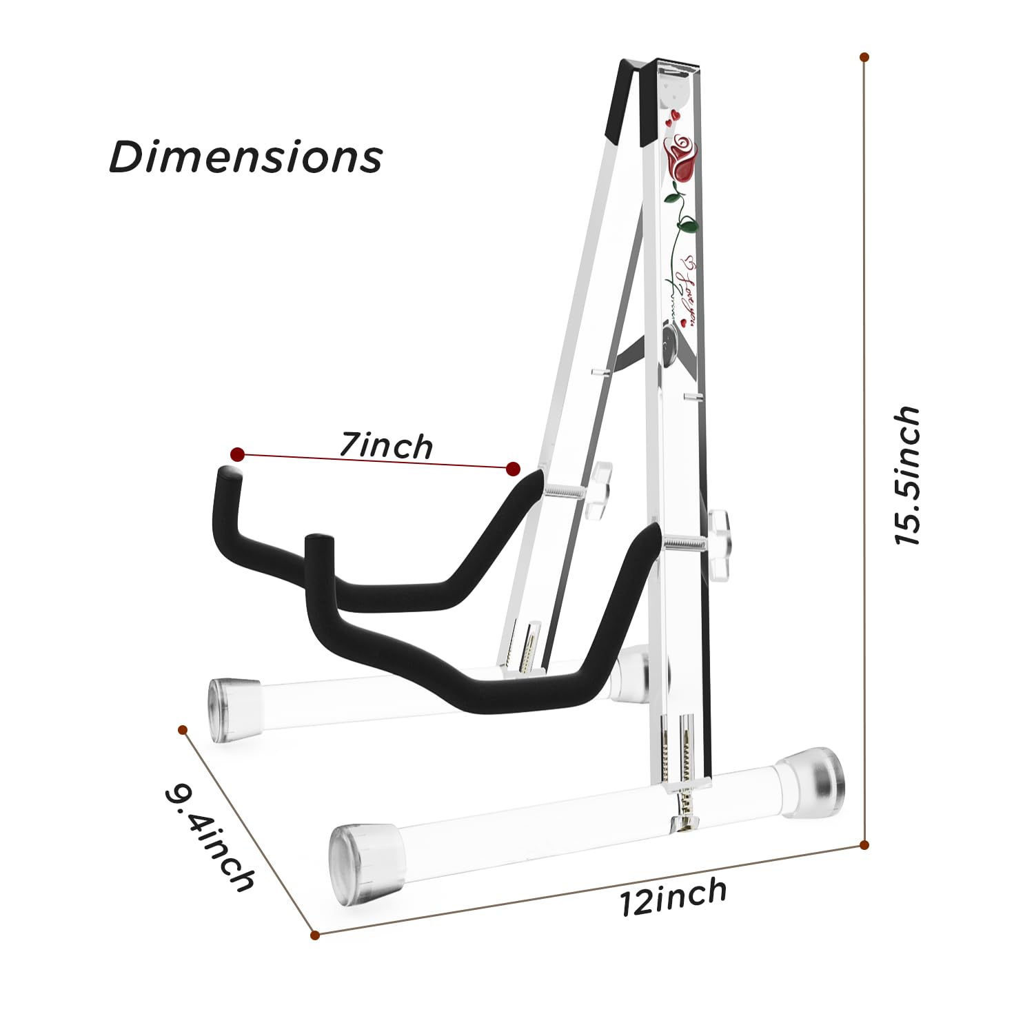 DIDA Guitar Stand, Acrylic Transparent Guitar Stand for Acoustic Guitar, Electric Guitar, Cello, Guitar Holder, Single Guitar Stand, Guitar Accessories (Merry Christmas, Electric Guitar/Cello/Bass)
