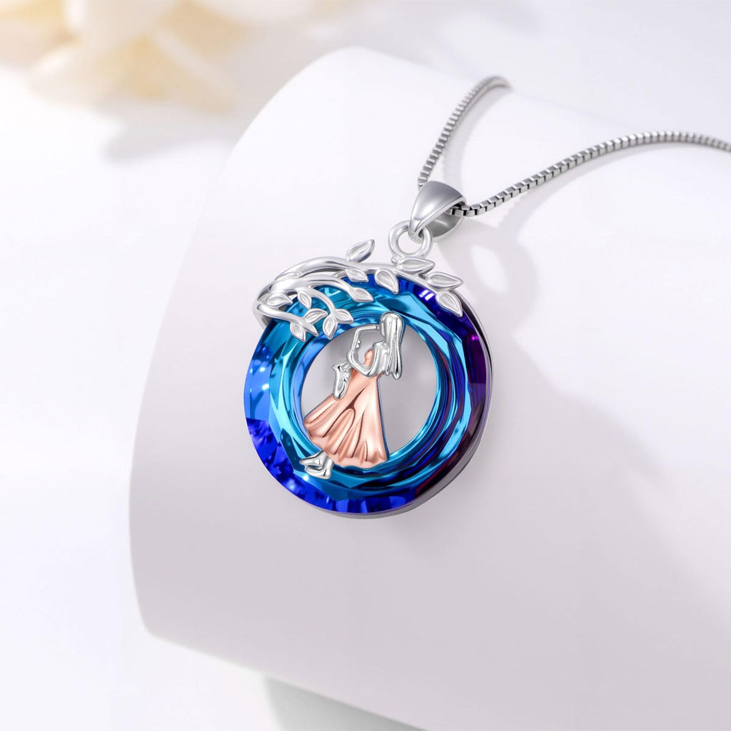 Sport/Music Necklace for Women 925 Sterling Silver Crystal Pendant Tree of Life Jewelry Gifts for Sport Players