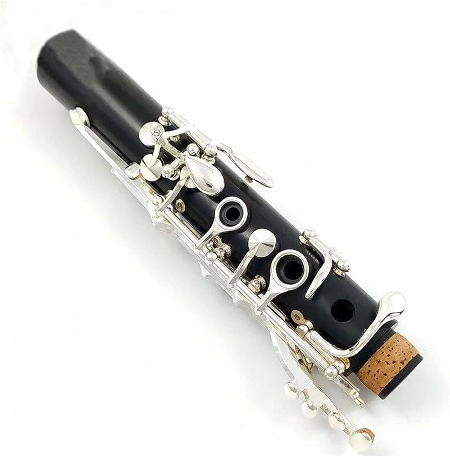 Clarinet Exquisite Clarinet Instrument in The Key of Bb Selected Ebony Body Silver-Plated 18 Keys