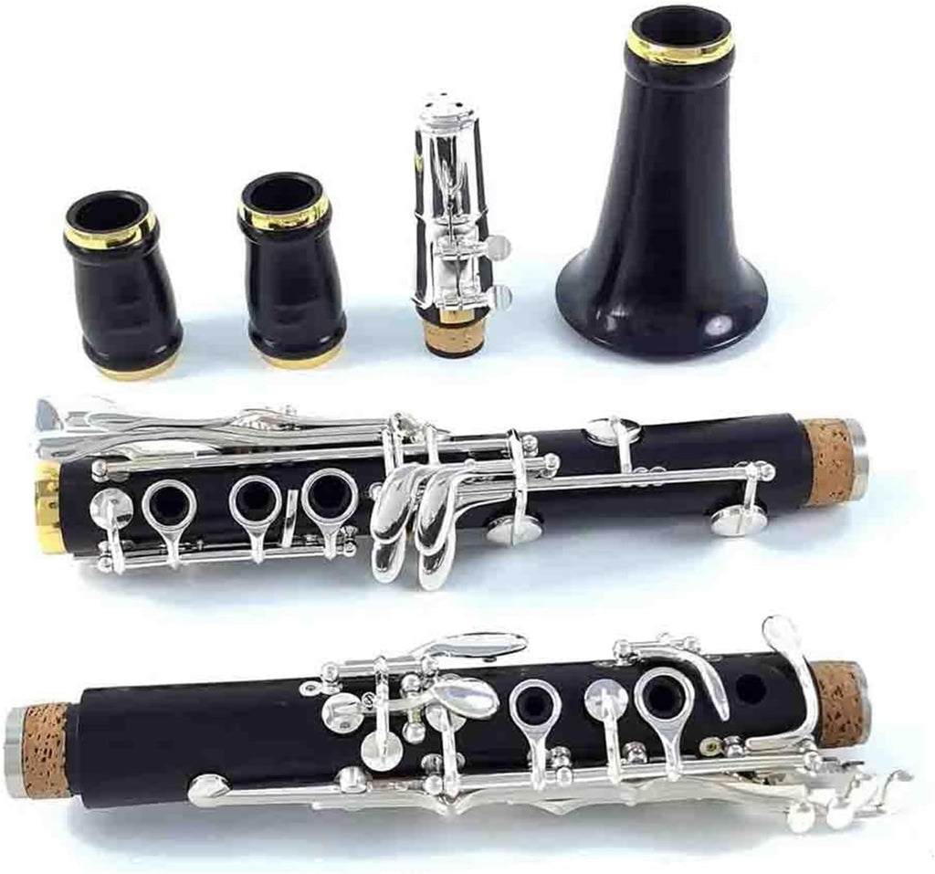 Clarinet Bb Wooden Ebony Silver Plated 18 Keys Professional Musical Instrument Beginner Clarinet Instrument
