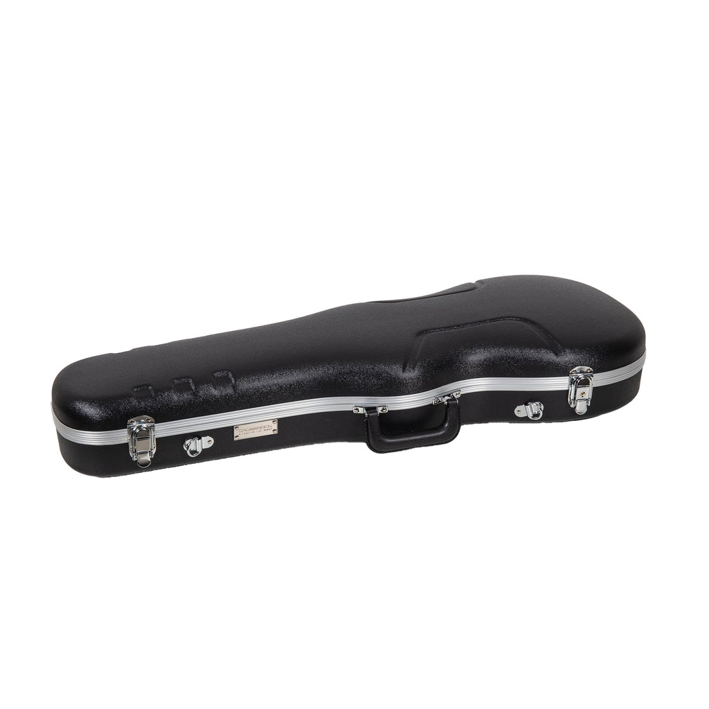 Crossrock Shaped Violin Case for 4/4 Full-Size Violin | Interior Accessory Compartment, 2 Bow Holders, Security Lock, Detachable Shoulder Straps - Black (CRA880VFBK)