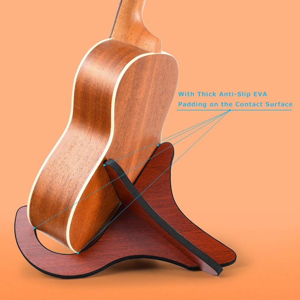 6Pair Wooden Ukulele Stand Violin Mandolin Folding Portable Stand Sapele