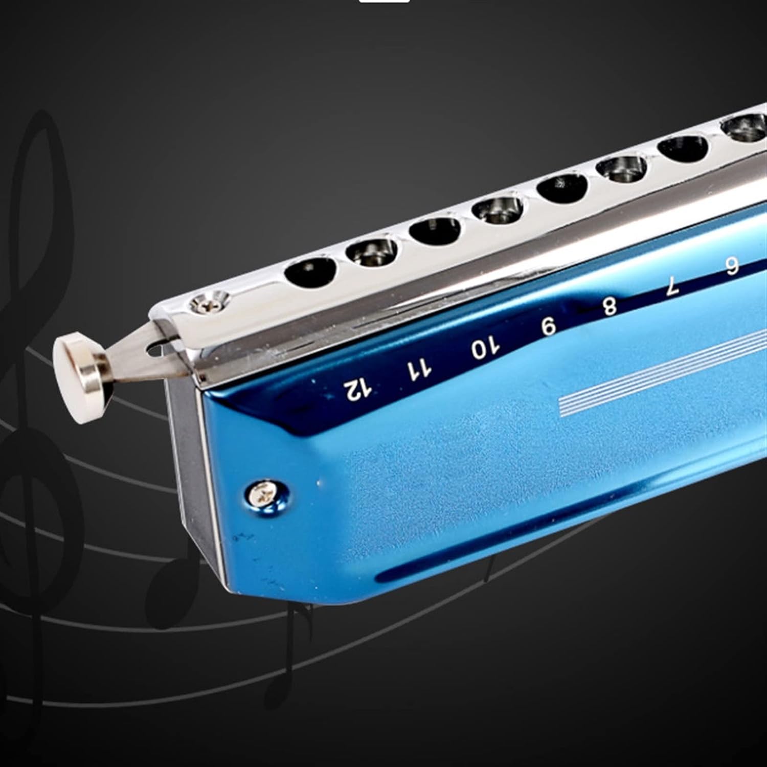 12 Holes 48 Tone Chromatic Harmonica Key of C Chromatic Mouth Organ Harmonica for Adults Students Professionals Harmonica Musical Instrument