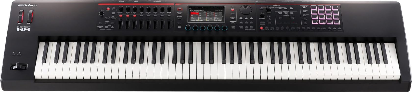 Roland Fantom 8 EX 88-Key Workstation Keyboard Synthesizer Bundle with Adjustable Stand, Sustain Pedal, Online Piano Lessons, Instructional DVD, and Austin Bazaar Polishing Cloth