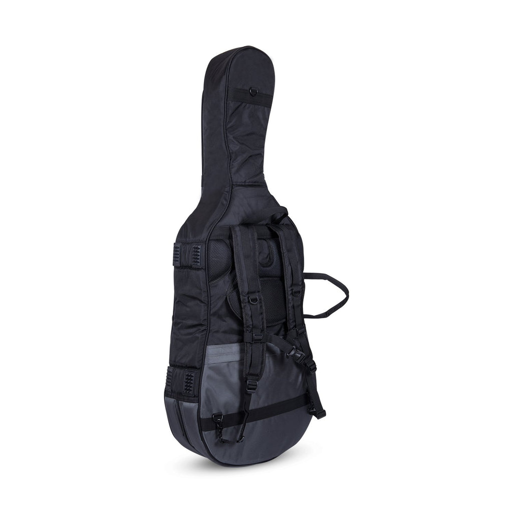 Crossrock Fiberglass Cello 4/4 Full Size Hardshell Case with Wheels in Yellow