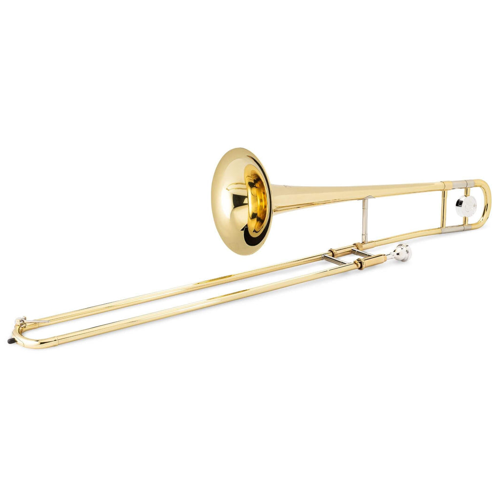 Jean Paul TB-400 Intermediate Straight Tenor Trombone with Case & 12C Mouthpiece, Brass Musical Instrument (Gold)