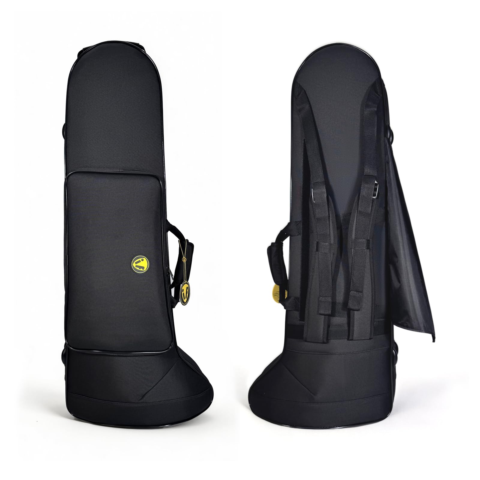 Contoured Trombone Case with Built-In Backpack Straps, Gig Bag | Omebaige Contoured Trombone Case: Built-In Backpack Straps, Impact-Resistant Foam Velvet Interior, 600D Nylon Design.