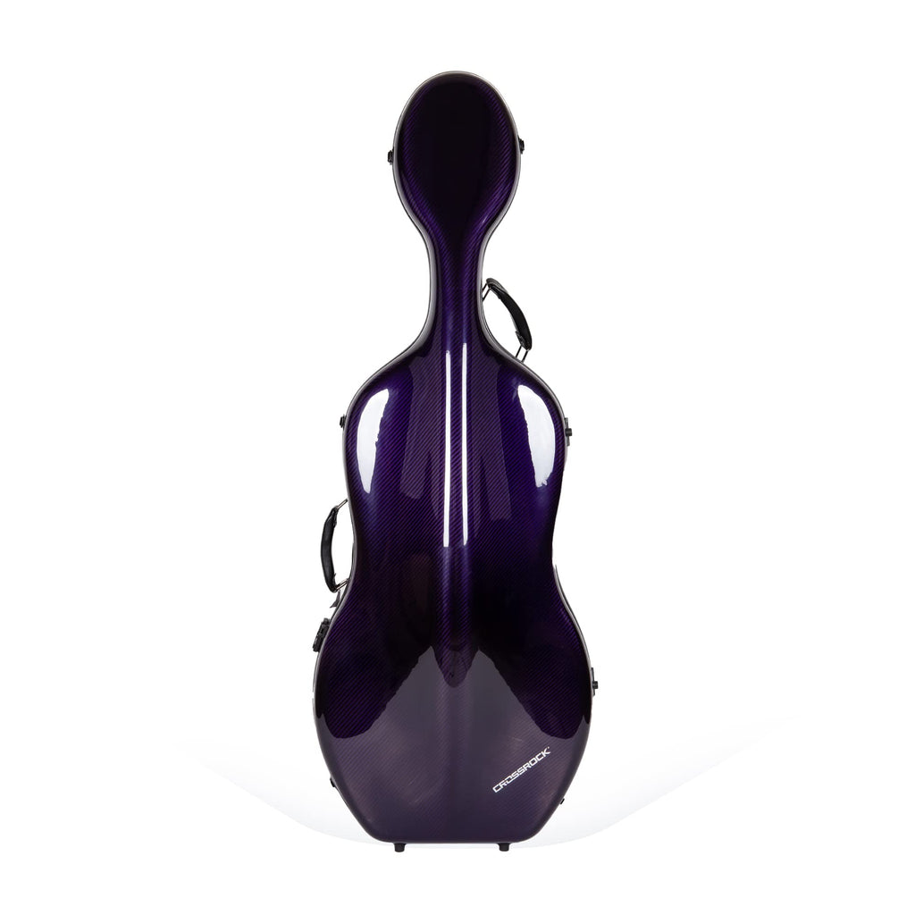 Crossrock Professional 3K Twill Carbon Fiber Cello Case | Fits 4/4 Full-Size Cello | 7lb Ultra-Light Travel-Ready Hardshell | Aerospace Weave Technology & Mirror Black Finish