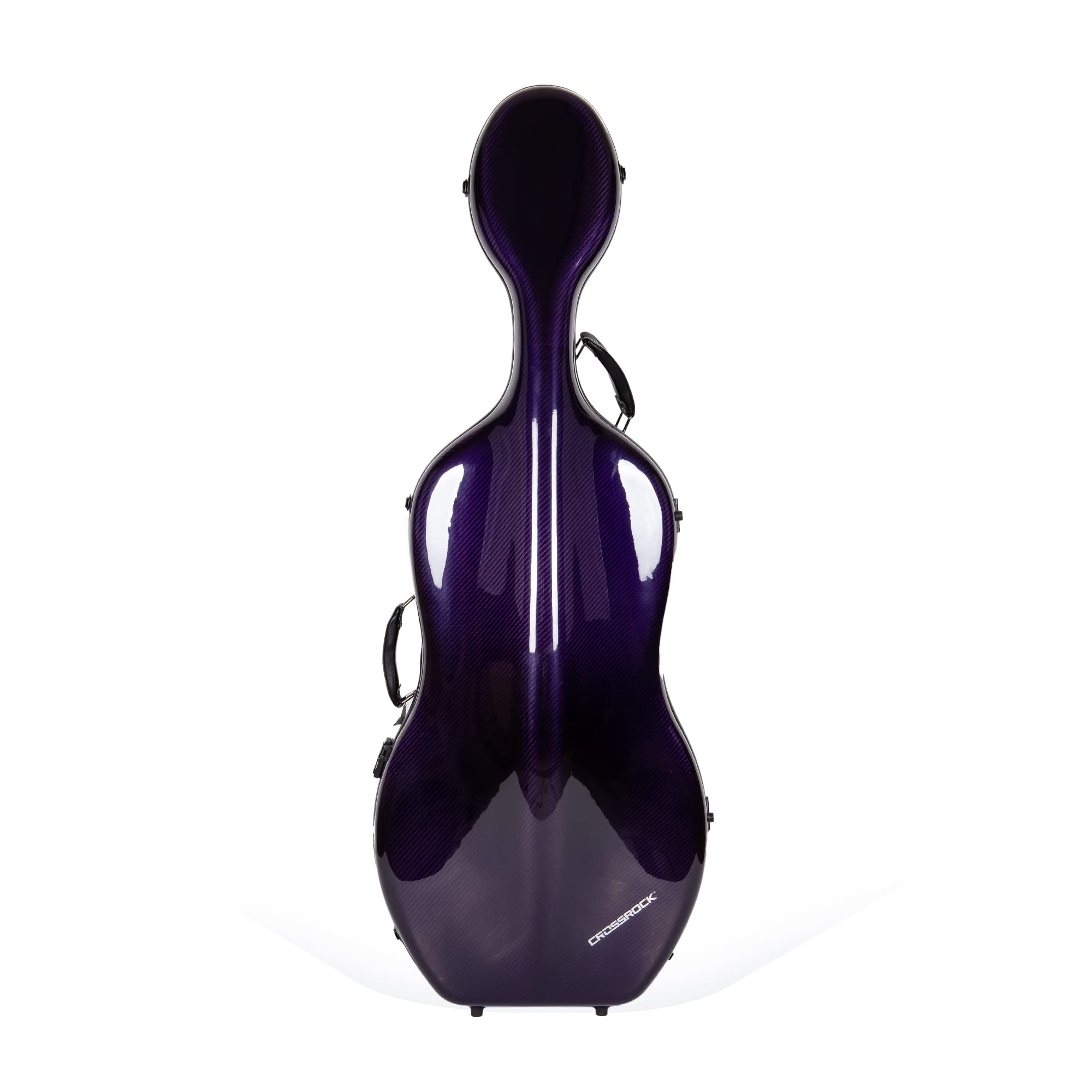 Crossrock Professional 3K Twill Carbon Fiber Cello Case | Fits 4/4 Full-Size Cello | 7lb Ultra-Light Travel-Ready Hardshell | Aerospace Weave Technology & Mirror Black Finish