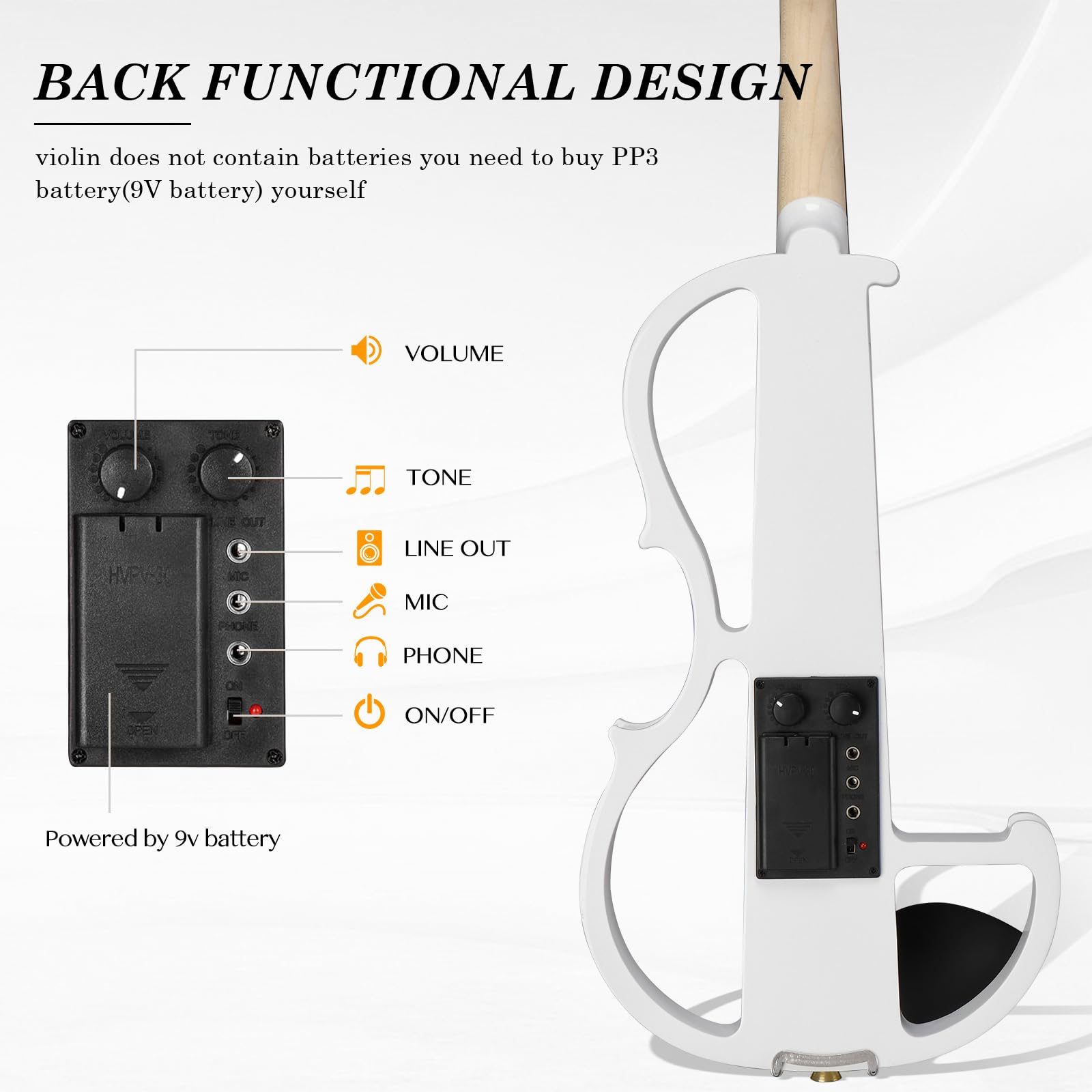 Ktaxon Full Size Electric Violin, 4/4 Acoustic Silent Electric Violin for Beginner Adults Teens with Ebony Fittings, Case, Bow, Headphone, Rosin and Extra String (Black)