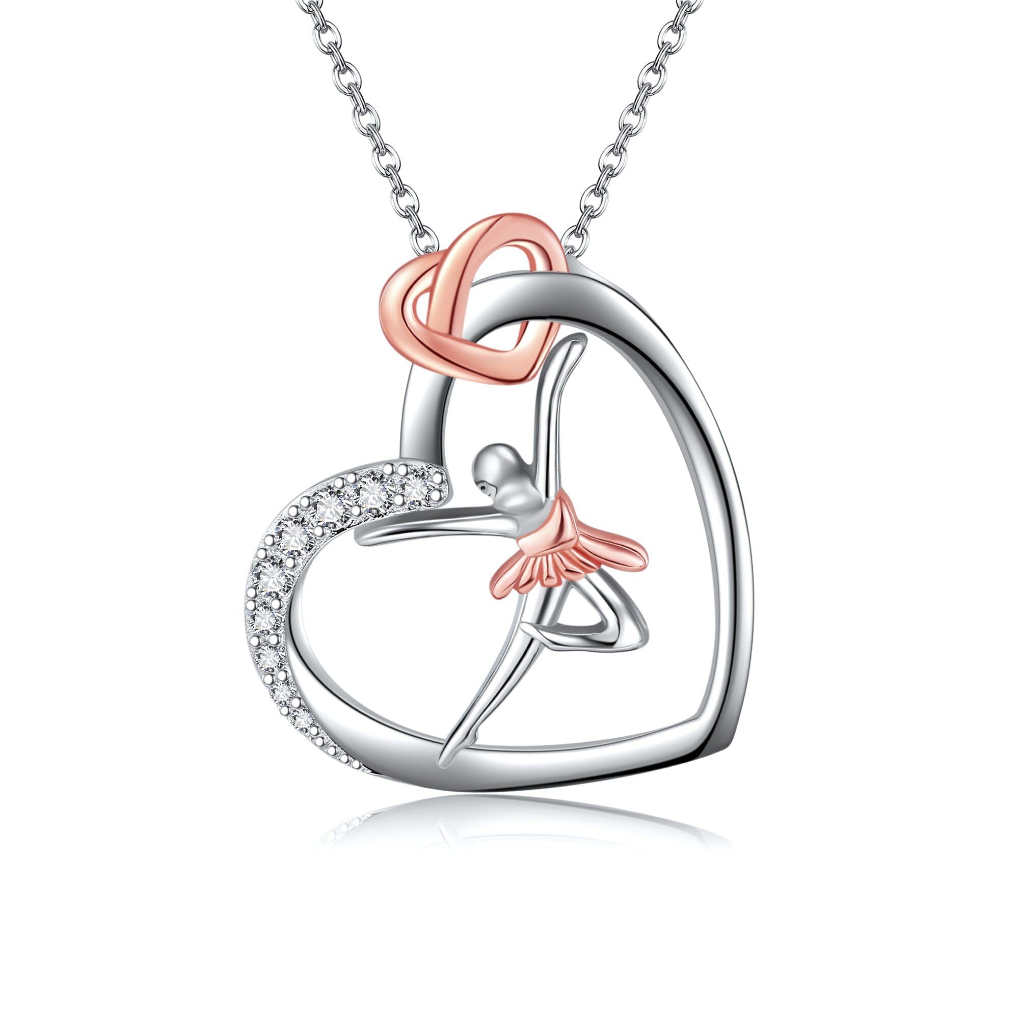 Sterling Silver S925 Ballet/Violinists/Gymnastics/Cello/Runner/Tennis/Piano/Artist Necklace Jewelry Gifts for Women Christmas Gift
