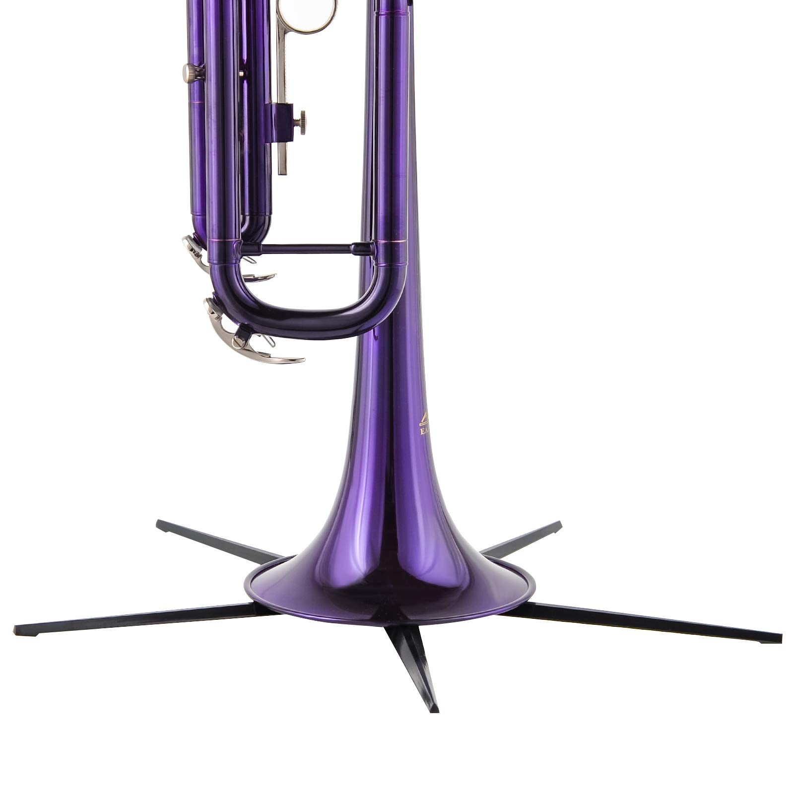 EASTROCK Portable Trumpet Stand Holder Metal with 5 Leg Foldable Detachable Trumpet Holder Stable Metal Legs for trumpet, Black (Stand)