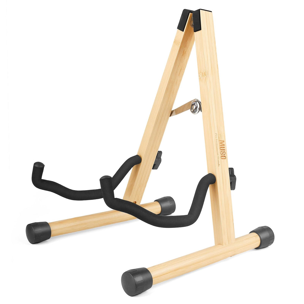 MUSO Cello Stand with Bow Holder,A-Frame Floor Stand with Padded Foam, Handcrafted Cello Rack Fits 1/2, 3/4, 7/8, 4/4 Full-Size and Guitar, Instrument Holder for Home and Studio Display