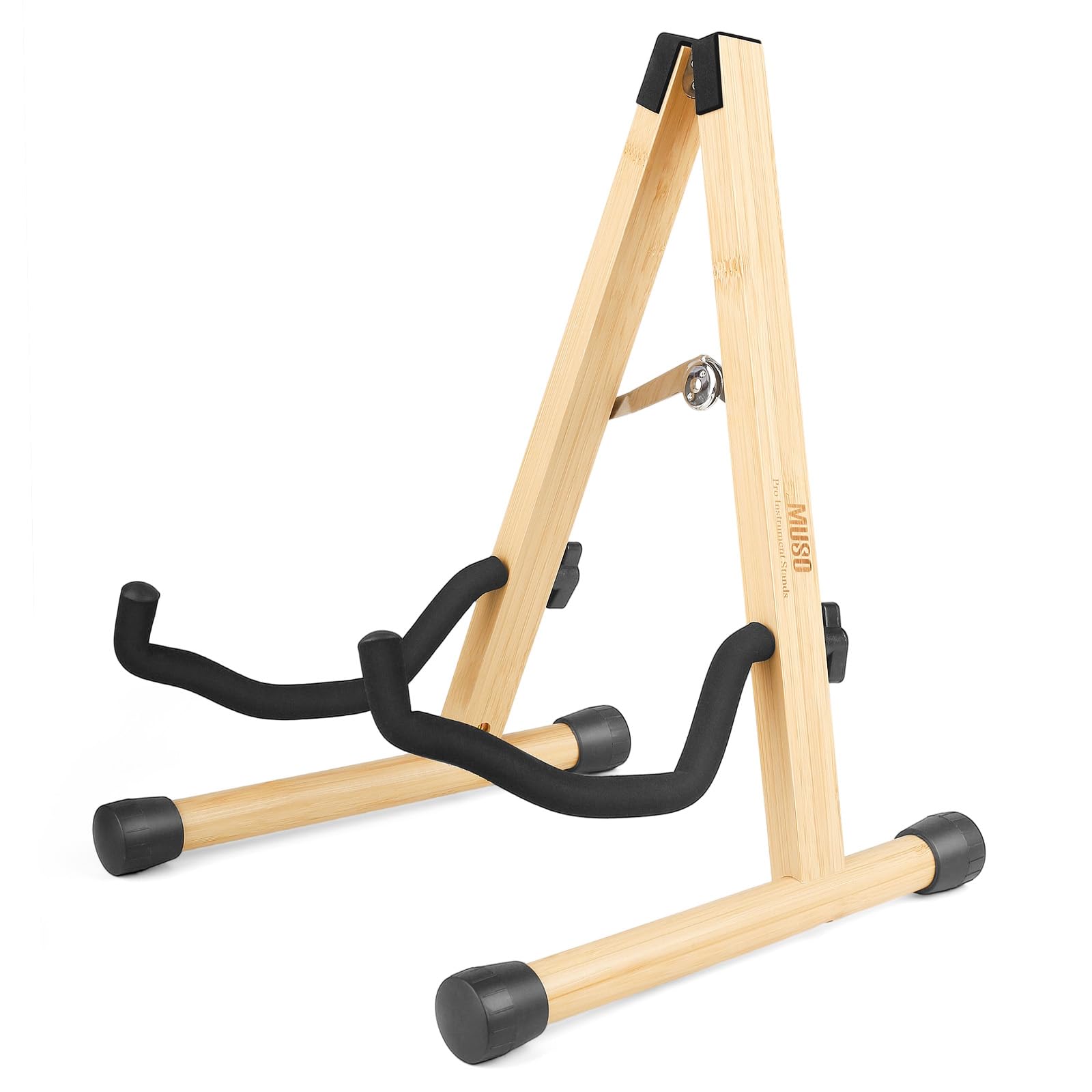 MUSO Cello Stand with Bow Holder,A-Frame Floor Stand with Padded Foam, Handcrafted Cello Rack Fits 1/2, 3/4, 7/8, 4/4 Full-Size and Guitar, Instrument Holder for Home and Studio Display