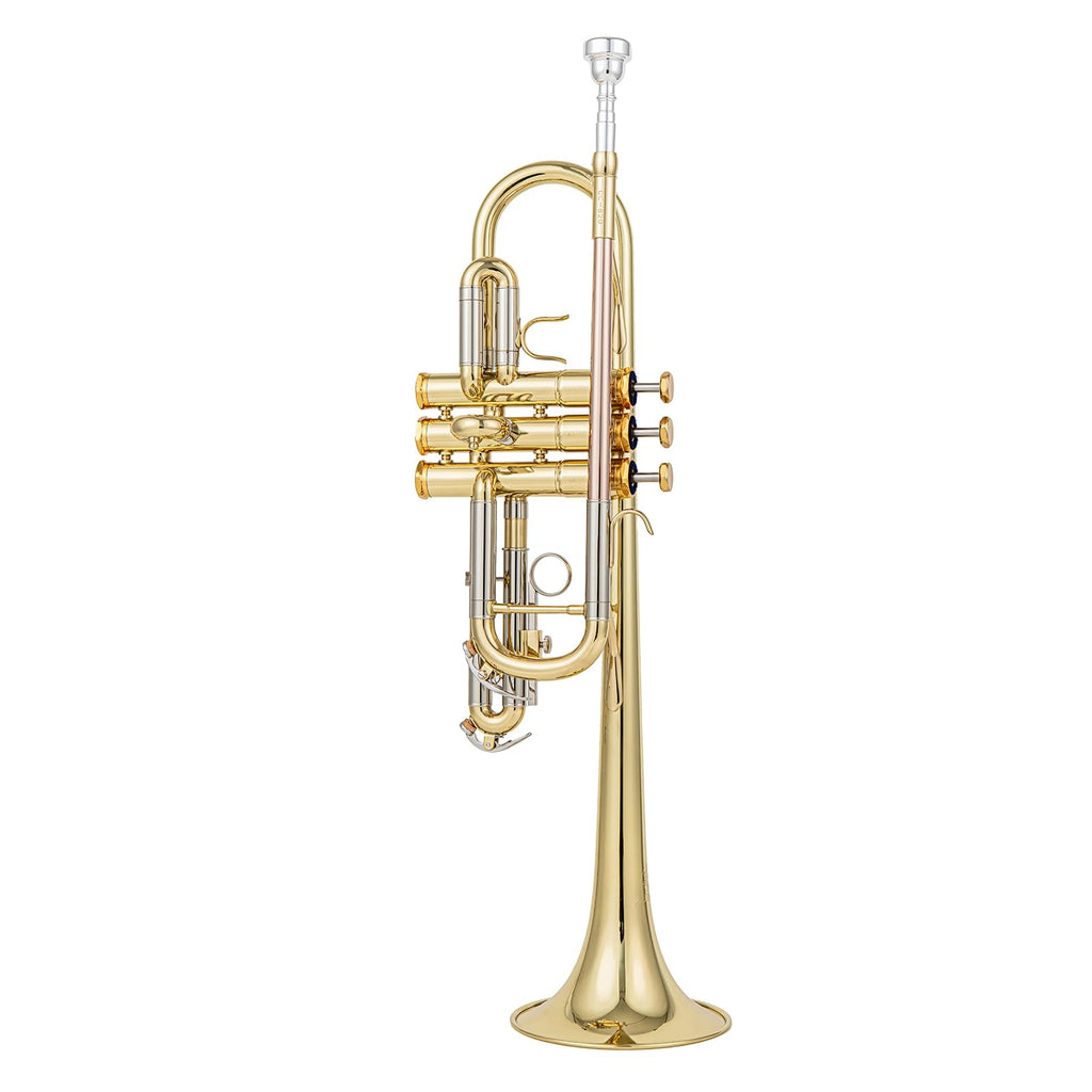 Bb trumpets red gold brass leadpipe mouthpipe advanced student professional trumpet Musical Instruments For Beginner Adults (710 gold brass)