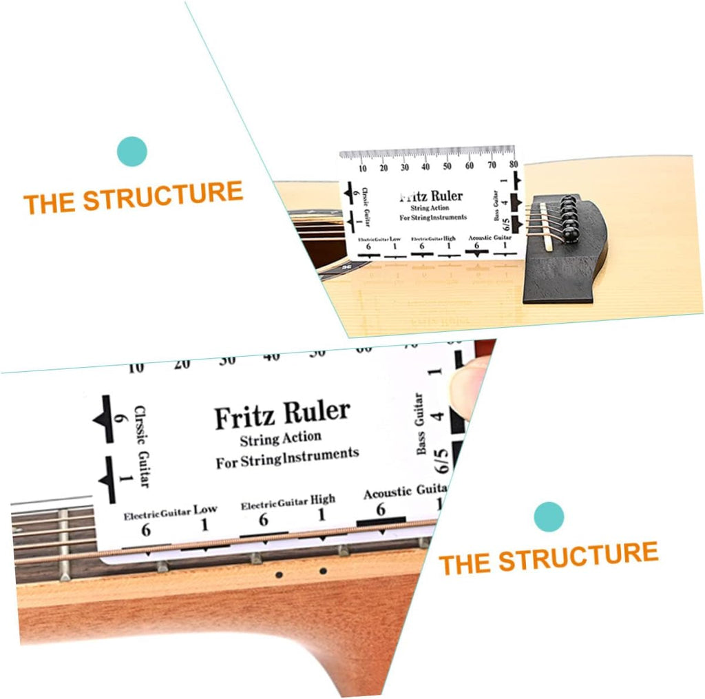 Professional Guitar String Action Gauge String Pitch Ruler Guitar Accessories Plastic for Tuning