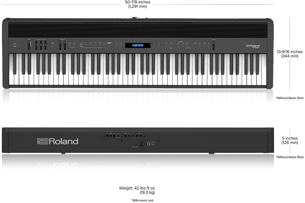 Roland FP-60X 88-Key Digital Piano - White Bundle with Adjustable Stand, Bench, Deluxe Sustain Pedal, Online Piano Lessons, Instructional DVD, and Austin Bazaar Polishing Cloth