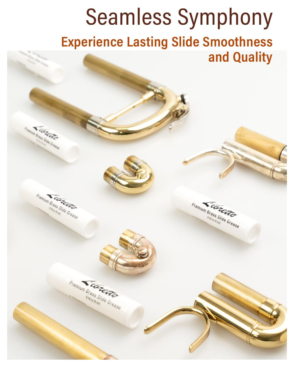Libretto Premium Brass Slide Grease Stick, 0.16 oz (5 ml), Odorless & Pure, Great Materials from Japan, 100% Special-blended Formula, Thick & Sticky, Best to Extend Life of Trumpet, French Horn & Tuba