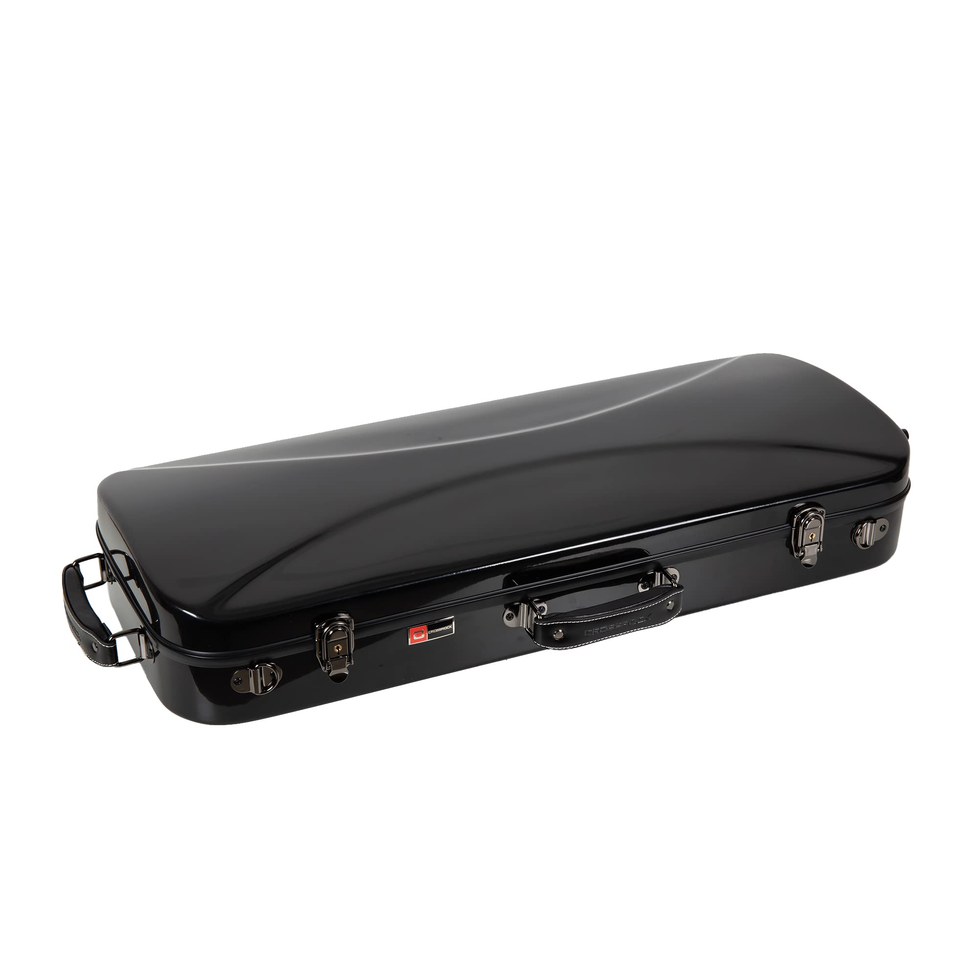 Crossrock Fiberglass Double Violin Case fits Two 4/4 Full-Size Violins- Includes TSA lock, Protective Blanket, Hygrometer, Removable Shoulder Straps- Milky White (CRF2020DVMW)