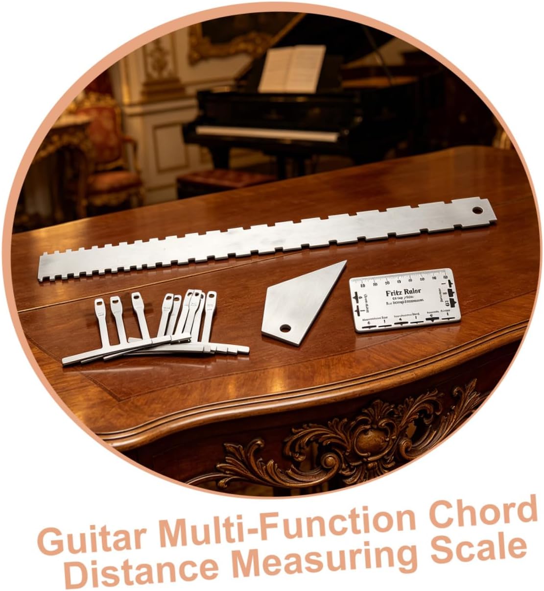 Guitar String Action Gauge Ruler Steel String Action Gauge Luthier Tools Set for Electric Guitar Neck Height Measurement and Bass Setup Repair