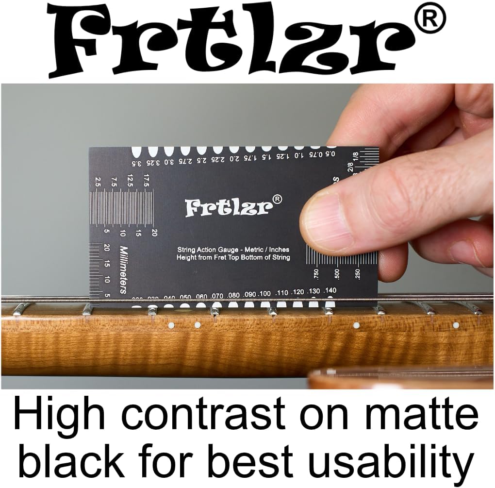 Guitar String Action Gauge, Metric/Inch Ruler, String Height Measurement Tool, Guitar Setup Tool