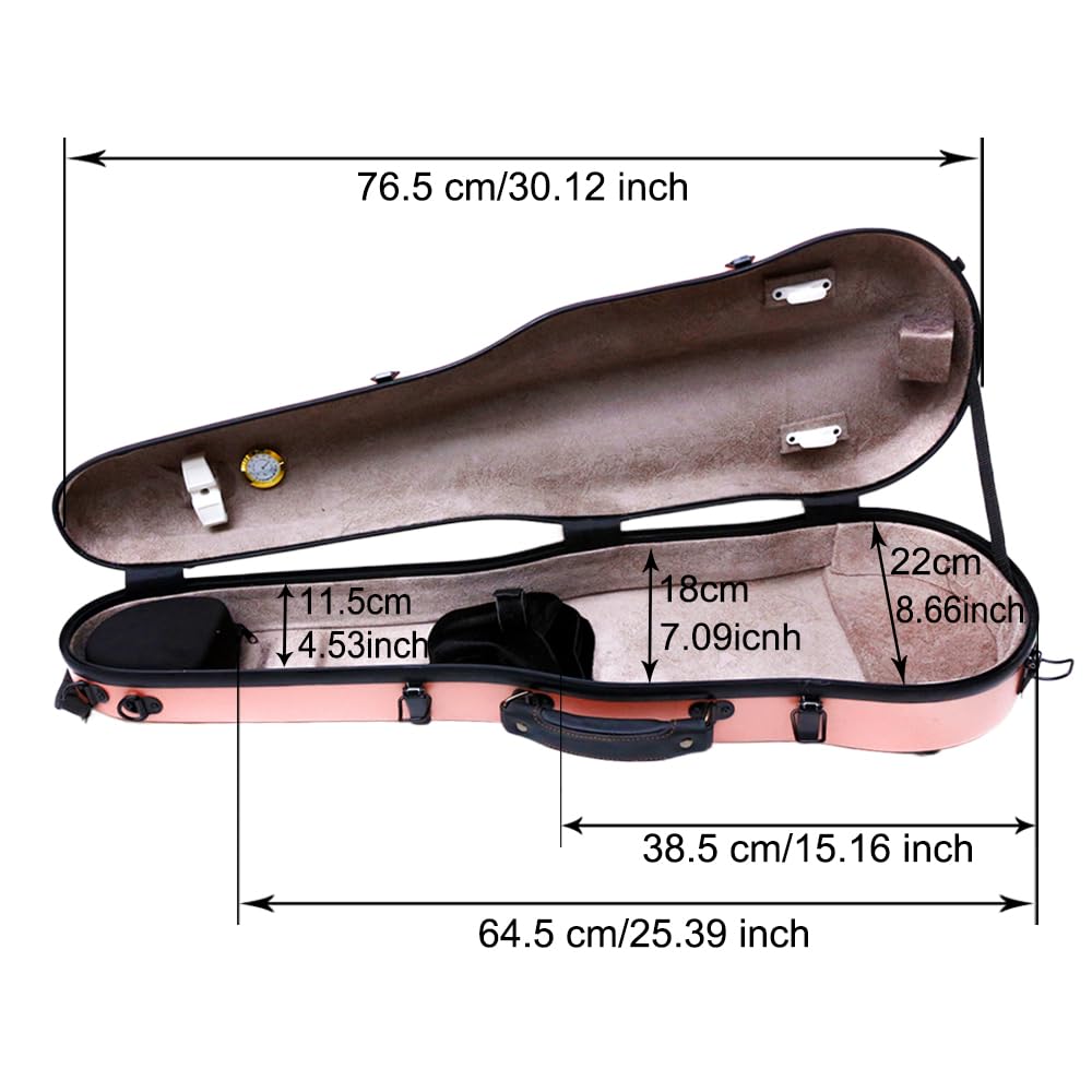 Vetimobato Dazzling Hard Shell Violin Case 4/4 Full Size Strong Light Flight Carbon Fiber Violin Box with Straps Travel Violin Case (Multicolored)
