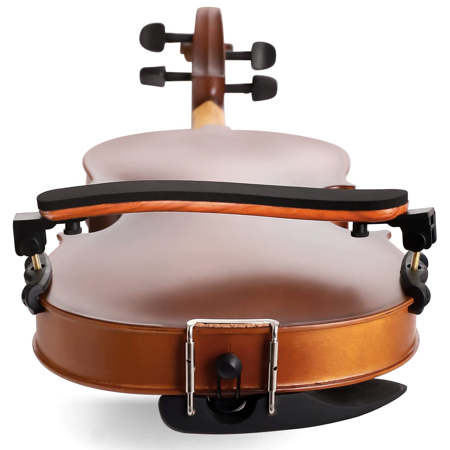 SUEWIO Violin Shoulder Rest for 4/4 Size, Premium Aluminum Alloy Violin Shoulder Rest with Thicken Comfortable Foam Pad & Height Adjustable Feet
