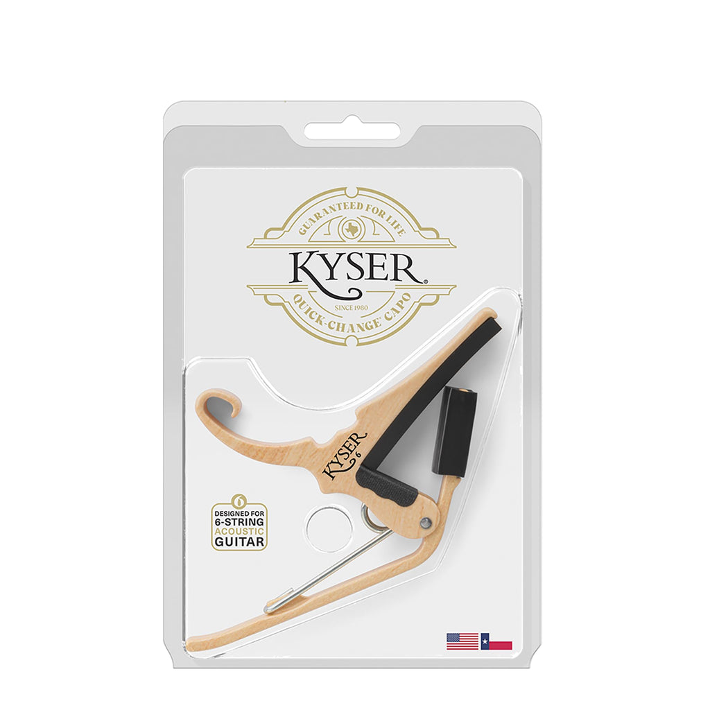 Kyser Quick-Change Guitar Capo for 6-string acoustic guitars, Black, KG6BA