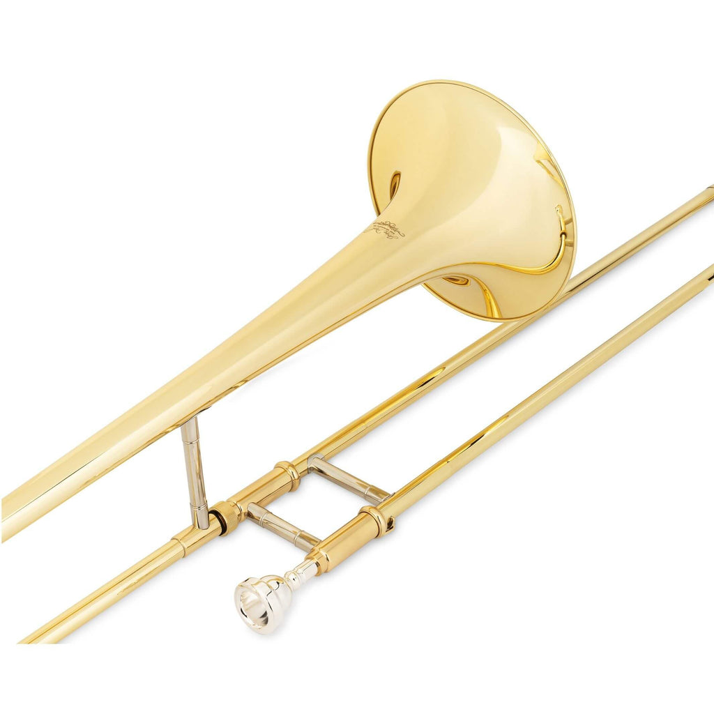 Jean Paul TB-400 Intermediate Straight Tenor Trombone with Case & 12C Mouthpiece, Brass Musical Instrument (Gold)