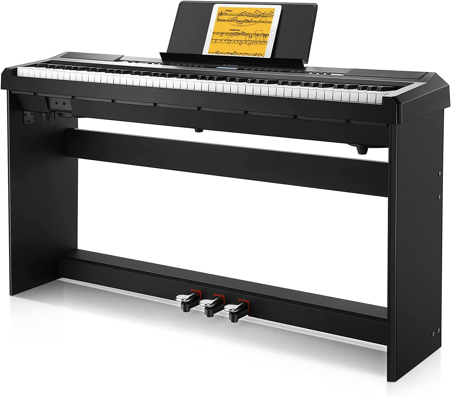 Donner 88 Key Weighted Keyboard, Premium Upright Piano for Beginner to Professional, Full Size Electric Keyboard with Headphone Adapter DDP-400