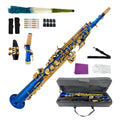 Straight Soprano Saxophone Bb B Flat Sax with Case, Mouthpiece,Reeds & Accessories Brass Woodwind Instrument for Beginners,Adults & Advanced Players